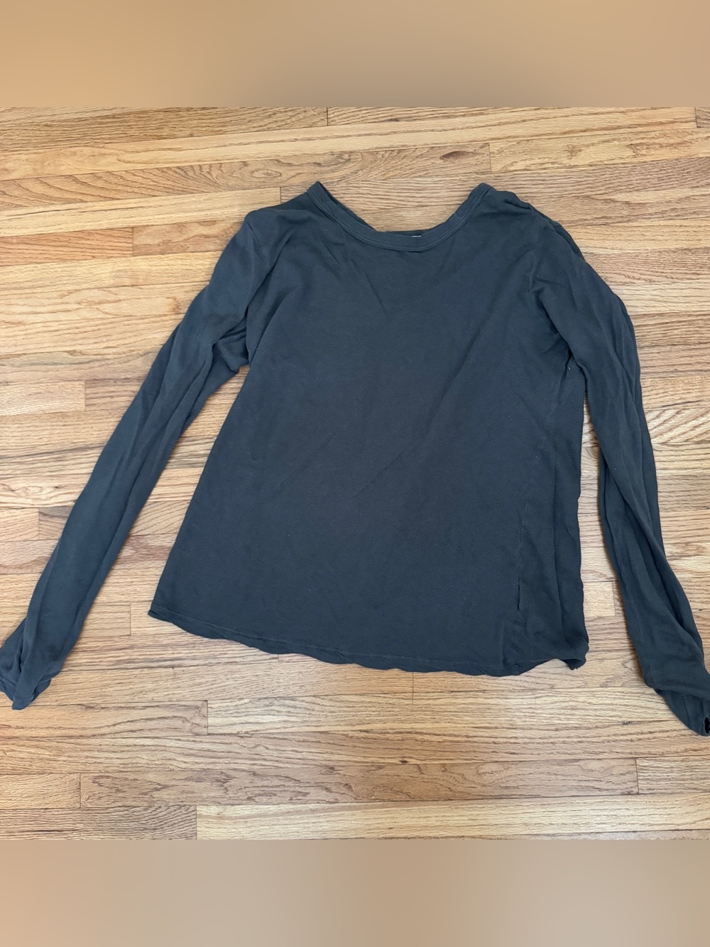 James Perse Gray Long-Sleeve Crewneck Tee
